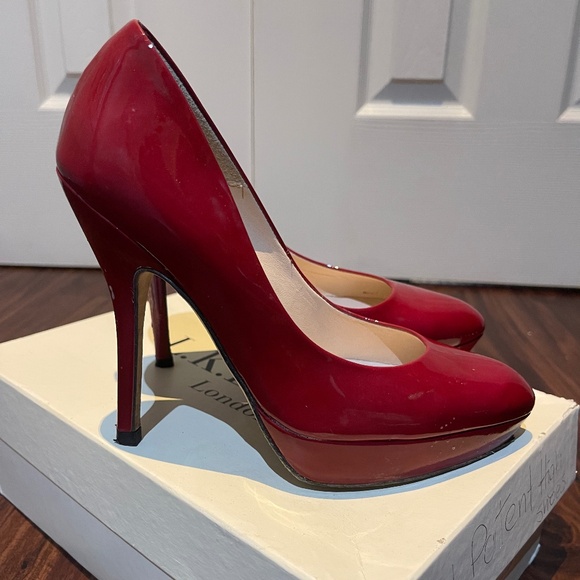 LK Bennett Andie Platform Patent High Heel Shoes 37.5 - Picture 1 of 4